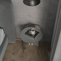 KINNO Ensemble Table Basse Convertible et Meuble de Rangement Compact pour Chambre à Coucher, Design Moderne Européen, Acier Intégré, Éclairage de Luxe Artistique