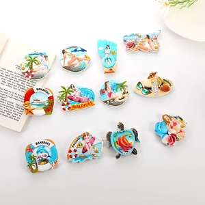 Venta directa de fábrica de imanes de nevera y pegatinas magnéticas de la <span class=keywords><strong>serie</strong></span> Marina, con temática de playa y resina, de Filipinas y <span class=keywords><strong>Maldivas</strong></span>. - Product Image 1