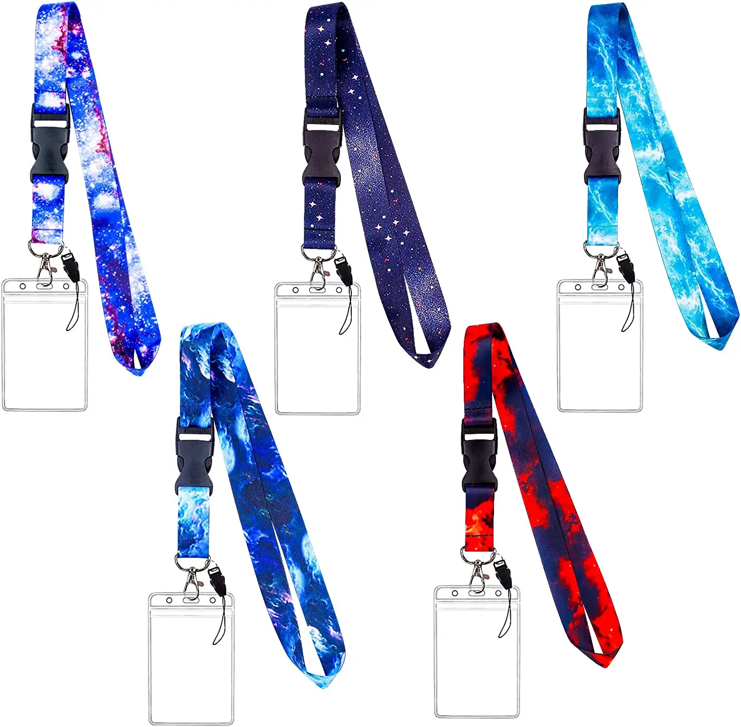 Wholesale Promotional Starry Sky Neck Lanyards Full Color Printed Sublimation Lanyard China Printing Badge Lanyards Blank