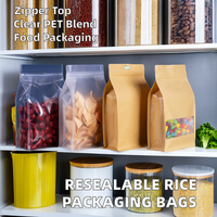 Sacs en plastique transparents de qualité alimentaire Sac à fermeture éclair plat refermable réutilisable avec emballage de grande taille pour rice-PP PET PE