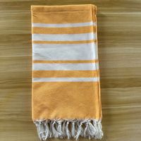 Nouvelle serviette de plage et de bain turque à larges rayures avec franges, personnalisable, en tissu mélangé