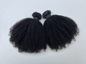 Venta al por mayor 100% Virgen Mongol Afro Kinky Curly Extensiones de cabello humano Tejido Doble Extensiones - Product Image 6