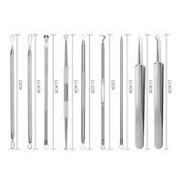 FOCSTAR BTE017 Kit d'outils d'extraction de points noirs et d'acné en acier inoxydable (7 ou 9 pièces) pour le traitement de l'acné du visage