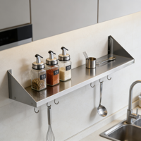 Étagère murale de cuisine moderne en acier inoxydable 304 |   Étagère de micro-ondes réglable multifonctionnelle V12
