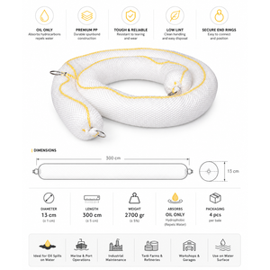 Bâche absorbante pour produits pétroliers, 13 cm x 300 cm, blanche, 100 % polypropylène - Product Image 2