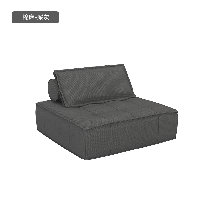 ผ้าฝ้ายลินิน - สีเทาเข้ม