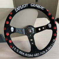 Volant de course sport universel 350 mm en suède style JDM personnalisé avec broderie pour voiture