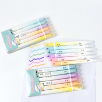 Lot de 6 surligneurs effaçables aux couleurs pastel douces, fourniture d'usine, pour journalisation, prise de notes, papeterie scolaire