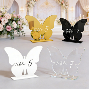 Diy <b>Butterfly</b> Shape Place Card Holder Blank Acrylic Numbers and Sign for Wedding Birthday Party <b>Table</b> Decor - Product Image 1