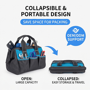 Wholesale Multi-Purpose Flat <b>Tool</b> <b>Bag</b> High Quality Water Resistant 12.2-in W x 7.1-in D x 8.7 -in L Zippered <b>Bag</b> - Product Image 3