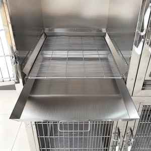 Cage modulaire moderne en acier inoxydable pour animaux de compagnie - Grade médical, 3 tailles, portes respirantes verrouillables avec fermeture à bouton pour usage clinique - Product Image 4