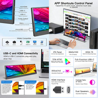 HAORYZON 4 K 14.1 Inci Monitor Sentuh Mini Layar Sekunder FHD 3840x1100 IPS Layar LCD Bar Terentang Tampilan Suhu CPU
