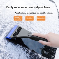 Pelle à neige élargie améliorée en cuir de vachette, matériau ABS solide, pour élimination de glace et de givre sans endommager la peinture et le verre de la voiture, modèle AT-022 Chine