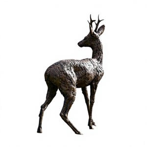 Statue de renne grandeur nature en métal, artisanat pour jardin, sculpture de renne de Noël faite à la main, fournitures de décoration événementielle - Product Image 1