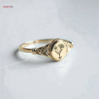 Personalisierter Modischer Einfacher Klassischer Runder Edelstahlring mit Individueller Gravur für Damen Hochzeit Muttertag