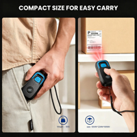 Escáner de Código de Barras Inalámbrico 2D EDOO AI1500 Mini 2.4G, Lector de Códigos QR Portátil para Android, iOS, Windows, Escáner para Inventario y Comercio Minorista