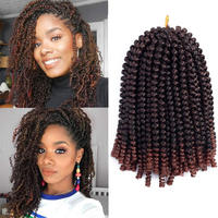 Extensions de cheveux synthétiques Spring Twist Ombre pour tressage au crochet, bouclées, 8 et 12 pouces
