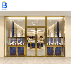 ตู้โชว์เครื่องประดับกระจก LED แบบกำหนดเอง, ตู้โชว์ทรงโค้งมน, ตู้เก็บเครื่องประดับชุดใหญ่ระดับไฮเอนด์สำหรับร้านค้า - Product Image 2