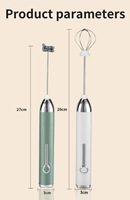 Mousseur à lait électrique portatif rechargeable, fouet en acier inoxydable détachable, batteur à œufs pour café et pâtisserie