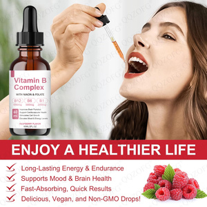 Gotas Líquidas de <span class=keywords><strong>Complejo</strong></span> Vitamínico <span class=keywords><strong>B</strong></span> OME <span class=keywords><strong>con</strong></span> <span class=keywords><strong>Niacina</strong></span> y Folato para Hombres y Mujeres, Mejora la Capacidad Cerebral y la Memoria, Salud Mental - Product Image 4