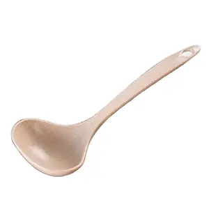 Ergonomic easy-to-hang fashion wheat straw spoon for soup kitchen spoon