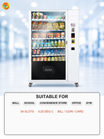 Fabricant de distributeurs automatiques de snacks et de boissons, 54 compartiments, réfrigérés, accepteur de billets, monnayeur, lecteur de cartes, CE, vente en gros