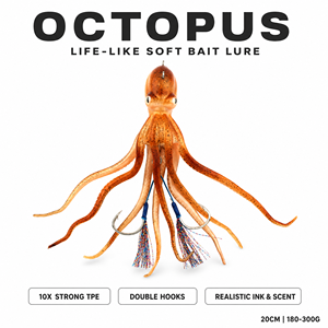 Señuelo artificial <span class=keywords><strong>de</strong></span> TPE suave, seleccionado estrictamente, para pesca transfronteriza, para pesca en agua salada <span class=keywords><strong>de</strong></span> pulpo/anchova, con cabeza <span class=keywords><strong>de</strong></span> plomo, para pesca en barco y trolling marino - Product Image 1