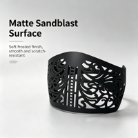 Bandeau de foulard musulman durable en nylon noir, élégant, avec motif géométrique à ailes, design sablé et compartiment creux pour hijab dissimulé