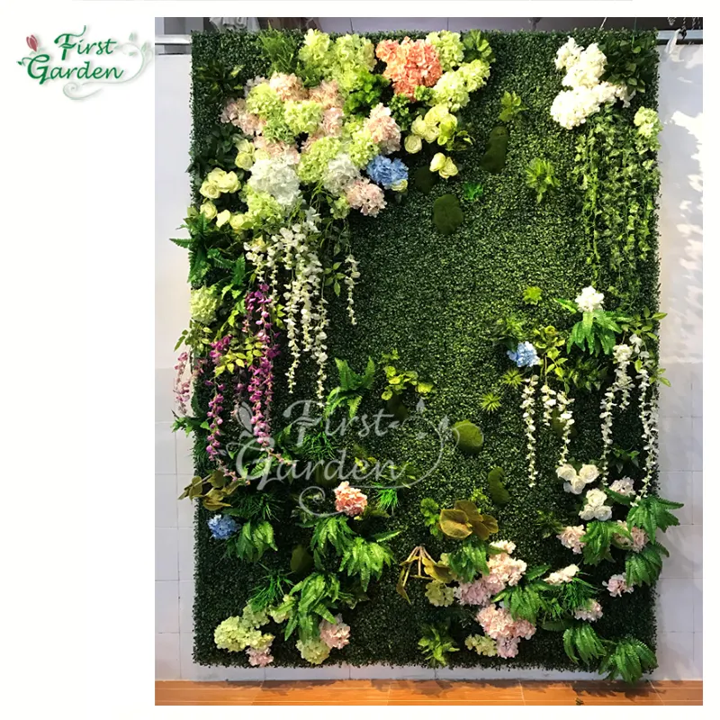 artificial real touch flower hydrangea plant wall panel wedding backdrop decoration high quality