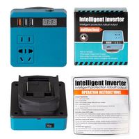 Outils électriques 18V, batterie lithium rechargeable, convertisseur 21V en AC220V/DC5V/12V, fonctionnement portable en extérieur, convertisseur DC-AV