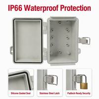 Boîtier de jonction électrique extérieur IP67 étanche en ABS avec serrure en acier inoxydable, armoire de distribution en plastique PC pour surveillance électrique faible tension