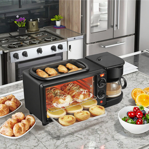 במלאי מלא קיבולת גדולה חשמלית רב תכליתית 3 ב 1 1 מכונת קפה קפה לבנות מכסה תנורי פיצה - Product Image 1