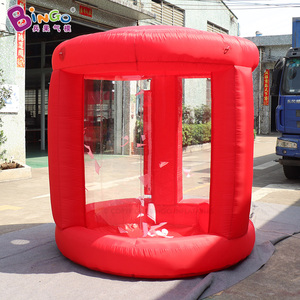 Máquina inflable promocional para atrapar dinero, cubo inflable personalizado para recoger dinero, cabina publicitaria inflable para dinero con soplador - Product Image 1