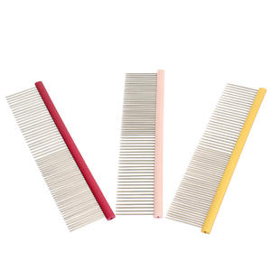 Peines de acero inoxidable de una sola cara para mascotas, cepillo para eliminar el pelo, masajeador para perros y gatos, elimina nudos y pelo suelto - Product Image 1