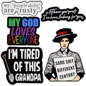 Pin de solapa de metal esmaltado personalizado de fábrica al por mayor, con diseño de Arcoíris Fe Vida, broche de aleación para sombrero, regalo, pin de solapa de metal vintage con humor - Product Image 1