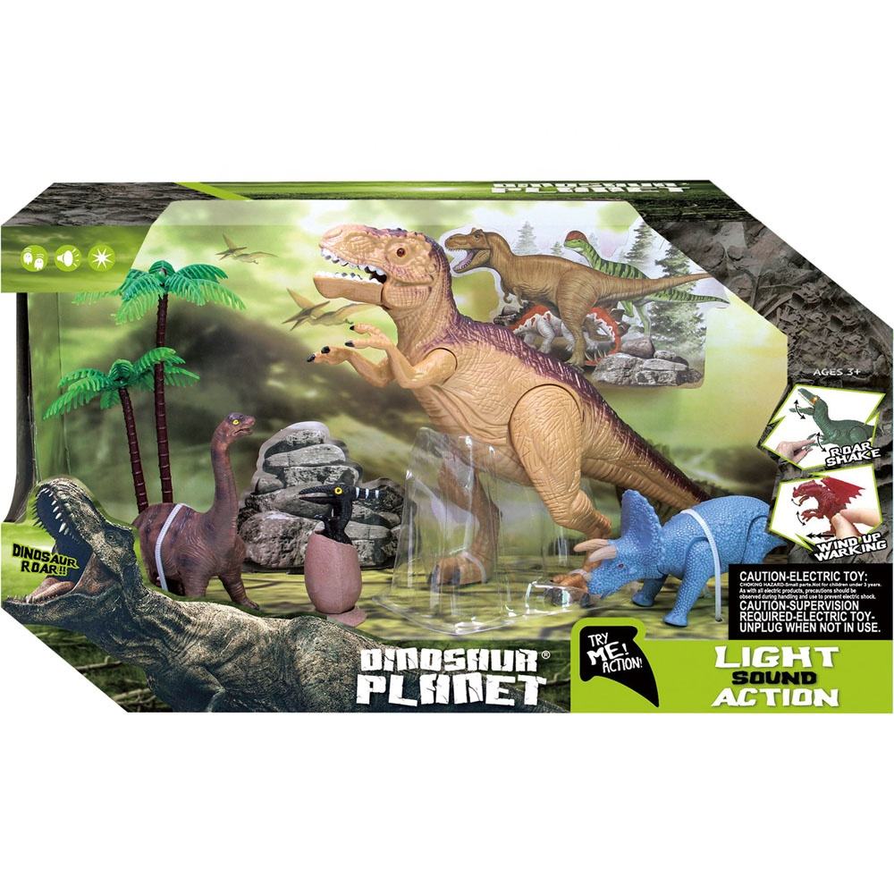 Wind up Walking Dinosaur Figure Toys - Soft Rubber Simulation