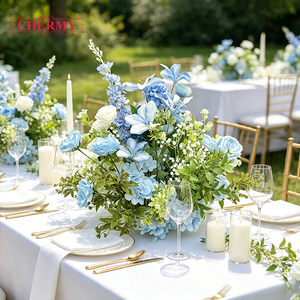 Centre de table floral artificiel Dahlia rose et blanc <span class=keywords><strong>pour</strong></span> mariage, arrangement floral <span class=keywords><strong>pour</strong></span> décoration de jardin extérieur et de fête - Product Image 2