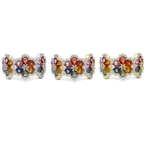 เครื่องประดับที่ดีการออกแบบที่ดีที่มีคุณภาพที่ดีที่สุด14K สีทองธรรมชาติเพชรที่ไม่ซ้ำกันพลอยสีรุ้งแหวนแต่งงานสำหรับผู้หญิง - Product Image 4