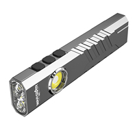 Linterna de Trabajo Magnética ST3 Pro, 3 Interruptores, Recargable por USB, Linterna Plana de 1300LM, Luz Lateral UV de 365nm con Láser Rojo para Reparación e Inspección