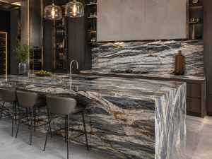 Lastra di Quarzite <span class=keywords><strong>Michelangelo</strong></span> Lucidata con Giunzioni a Libro per Pannelli Decorativi, Piani Cucina, Rivestimenti Caminetti e Piani Lavabo - Product Image 4