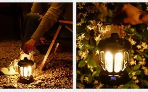 <span class=keywords><strong>Lanterne</strong></span> <span class=keywords><strong>Vintage</strong></span> LED de Camping, Lampe Suspendue d'Extérieur à Flamme Scintillante, Lanternes Rétro - Product Image 6