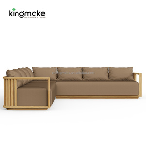 Ensemble <span class=keywords><strong>de</strong></span> meubles d'extérieur modernes imperméables, meubles <span class=keywords><strong>de</strong></span> patio en bois <span class=keywords><strong>haut</strong></span> <span class=keywords><strong>de</strong></span> <span class=keywords><strong>gamme</strong></span> avec coussins, canapé <span class=keywords><strong>de</strong></span> <span class=keywords><strong>jardin</strong></span> personnalisé pour hôtel - Product Image 5