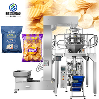 Machine de remplissage, pesage et scellage entièrement automatique VFFS pour sachets en plastique, idéale pour les chips de crevettes, les aliments soufflés, les céréales, les chips de pommes de terre et les produits azotés
