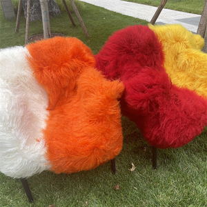 Mangas Largas Rizadas de Piel de Oveja Tibetana Mongol - Product Image 5