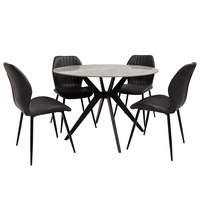 Meubles de restaurant, table basse, 4 chaises, table à manger ronde en acier inoxydable africain pour une utilisation dans la cuisine d'hôtel