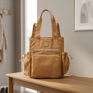 Bolso Tote Impermeable de Lona para Mujer con Cierre de Cremallera, Diseño Convertible en Bolso y Mochila, Compartimento para Portátil y Almacenamiento con Múltiples Bolsillos - Product Image 3