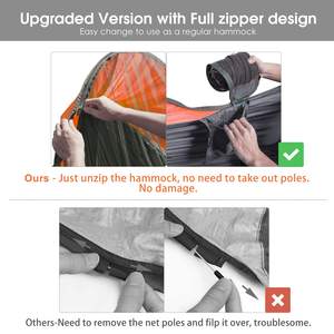 Grand <span class=keywords><strong>hamac</strong></span> de Camping Portable de randonnée <span class=keywords><strong>avec</strong></span> <span class=keywords><strong>moustiquaire</strong></span>, Parachute d'extérieur, <span class=keywords><strong>hamac</strong></span> <span class=keywords><strong>suspendu</strong></span> ultraléger <span class=keywords><strong>avec</strong></span> sangles d'arbre, lit-balançoire - Product Image 6