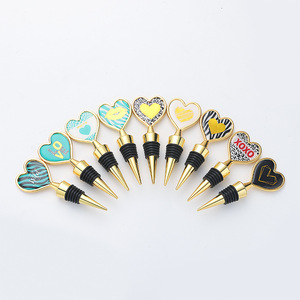 Heart Shaped Wine Stoppers Zinc Alloy <b>Sealing</b> Bottle Stopper Valentine's Day Wedding Favors Gift Set - Product Image 1