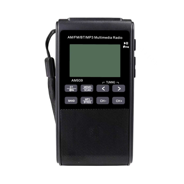 Radio AM/FM High Sensitivity Headphone Jack Rechargeable Battery TF USB MP3 Player Portable Plastic LED Display