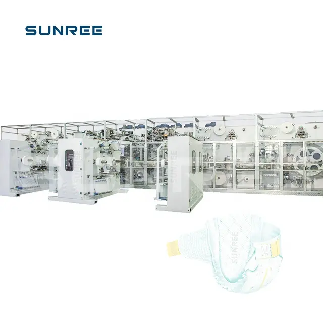 Full Servo High Speed Automatic Nappy Equipment Production Line Huggies Pampers Type Disposable Baby Diaper Making Machine Price